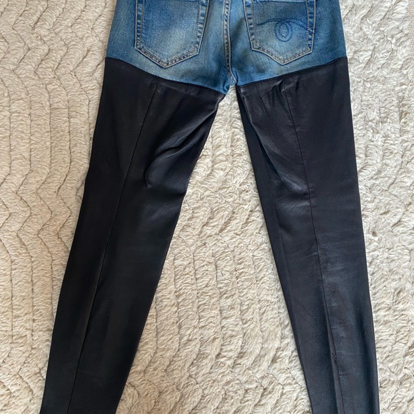 R13 Bedford Leather Chap Jeans - Picture 4 of 6
